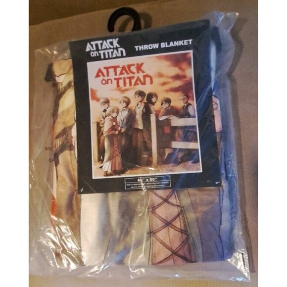 New Group Levi Eren Mikasa Attack on Titan Team Fleece Throw Gift Blanket Anime - Picture 2 of 2